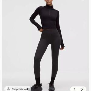 Lululemon high waisted fleece leggings size 6 BURGUNDY